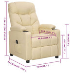 vidaXL Fauteuil inclinable électrique Crème Tissu