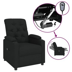 vidaXL Fauteuil inclinable électrique Noir Tissu