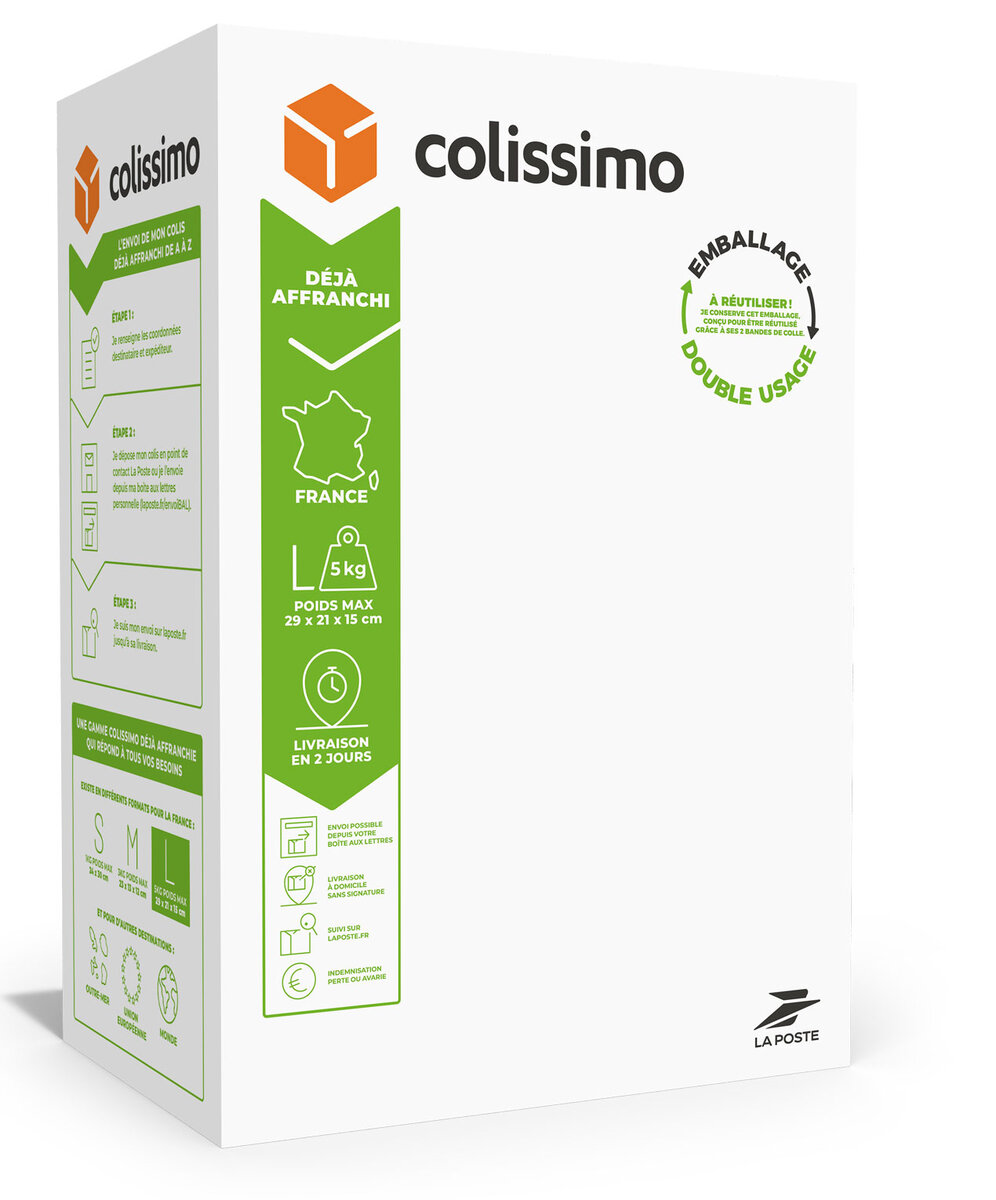 Colissimo PrêtàEnvoyer France Boîte double usage de taille L 5 kg La Poste
