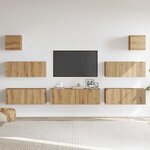 vidaXL Ensemble de meuble TV mural 7 Pièces chêne artisanal