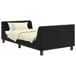 vidaXL Cadre de lit pour enfants avec tête de lit Noir 80 x 200 cm