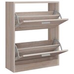 vidaXL Meuble à chaussures en bois avec 2 compartiments Aspect chêne