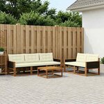 vidaXL Ensemble de canapés d'extérieur 6 Pièces Naturel et Crème
