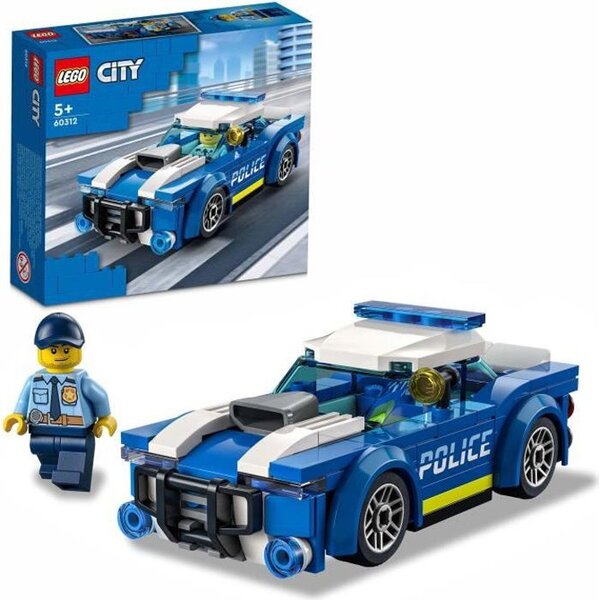 Lego 60312 city la voiture de police  jouet pour enfants des 5 ans avec minifigure officier  idée de cadeau  série aventures