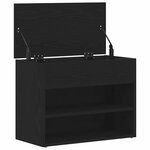 vidaXL Banc à chaussures Chêne noir 60 x 30 x 45 cm Bois d'ingénierie