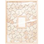 Livre d'or cadre bois - coeurs en bois - 30 x 40 cm