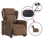 vidaXL Fauteuil inclinable de massage électrique Marron Tissu