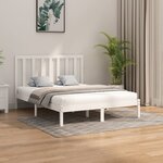 vidaXL Cadre de lit Blanc Bois massif 140x200 cm