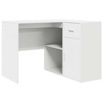 vidaXL Bureau d'angle avec tiroir Blanc 102 x 88 x 75 cm