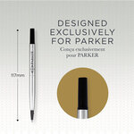 PARKER recharge bille Quinkflow  pointe moyenne  noire  blister X 1