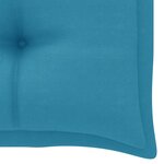 vidaXL Banc de jardin avec coussin bleu clair 112 cm Bois de teck