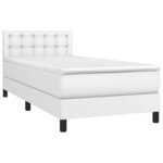 vidaXL Sommier à lattes de lit avec matelas et LED Blanc 80x200 cm
