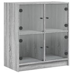 vidaXL Armoire latérale avec portes en verre sonoma gris 68x37x75 5 cm