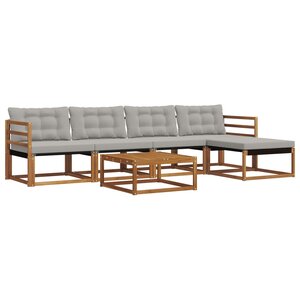 vidaXL Ensemble de canapés d'extérieur 6 Pièces Gris Naturel et Clair
