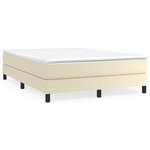vidaXL Lit à sommier tapissier avec matelas Crème 140x200cm Similicuir