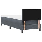 Lit box spring vidaXL avec matelas et LED Gris foncé 80x200 cm Velours