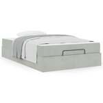 vidaXL Cadre de lit avec matelas Gris clair 120 x 190 cm Velours