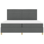 vidaXL Lit Box Spring avec Matelas & LED Gris Foncé 200x200 cm Tissu