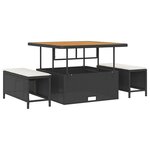 vidaXL Ensemble de canapé de jardin avec coussin 9 Pièces Noir et crème