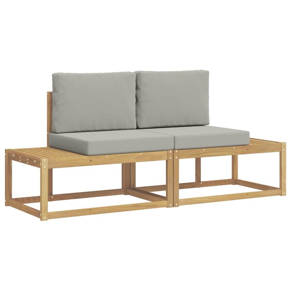 vidaXL Ensemble de canapés d'extérieur 2 Pièces Blanc et gris clair