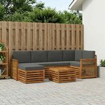 vidaXL Ensemble de canapé d'angle 6 Pièces Naturel et Anthracite