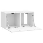 vidaXL Meuble TV mural Montage mural Blanc brillant 59 5 x 31 x 30 cm
