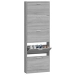 vidaXL Armoire à chaussures Sonoma gris 59x17x169 cm Bois d'ingénierie