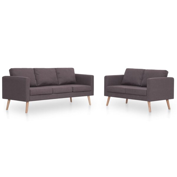 vidaXL Ensemble de canapé 2 Pièces tissu taupe
