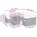 vidaXL Ensemble de Canapés de Jardin 9 Pièces avec Coussins Noir Rattan Poly