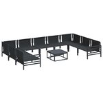 vidaXL Ensemble de canapé de jardin 10 Pièces Anthracite Acier