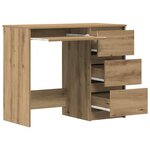 vidaXL Bureau chêne artisanal 90x45x76 cm bois d'ingénierie