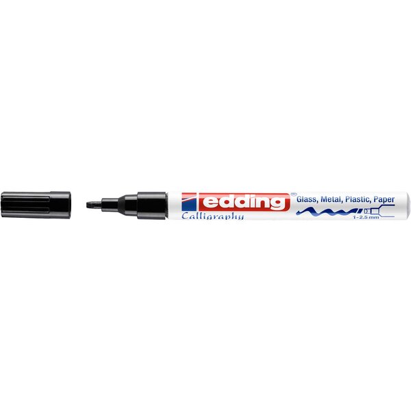 Marqueur Peinture Brillante CALLIGRAPHIE 753 Noir Pointe Moyenne 1-2 5 mm x 10 EDDING