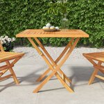 vidaXL Table pliable de jardin 85x85x76 cm Bois de teck solide