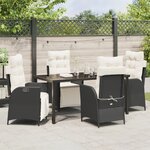 vidaXL Ensemble de 5 pièces de mobilier de jardin en poly rattan noir