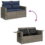 vidaXL Salon de jardin avec coussins 7 Pièces noir résine tressée acacia