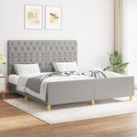vidaXL Cadre de lit avec tête de lit Gris clair 160x200 cm Tissu