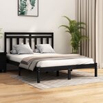 vidaXL Cadre de lit sans matelas noir 150x200 cm bois massif