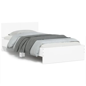 vidaXL Cadre de lit sans matelas avec tête de lit blanc 100x200 cm