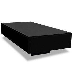 vidaXL Table basse noir brillant