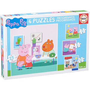 Puzzle - Peppa Pig et ses amis - 4 modèles - 12 16 20 et 25 pièces - Dès 3 ans - Educa