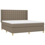 vidaXL Sommier à lattes de lit matelas et LED Taupe 180x200 cm Tissu