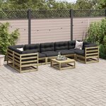 vidaXL Salon de jardin 8 Pièces bois de pin imprégné