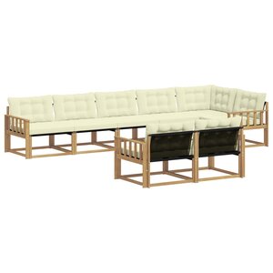 vidaXL Ensemble de canapés d'extérieur 8 Pièces Blanc et crème