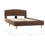 vidaXL Cadre de lit Marron Similicuir daim 120x200 cm