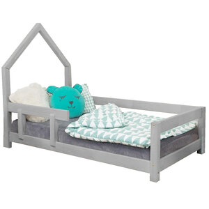 Lit cabane enfant POPPI 80 x 180 gris clair 2