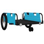 vidaXL Remorque de vélo bleu et noir tissu oxford et fer