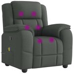 vidaXL Fauteuil de massage inclinable Gris foncé Tissu