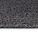 vidaXL Tapis fait à la main Jute Rond 240 cm Gris foncé