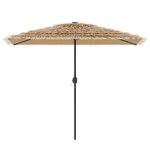 vidaXL Parasol de jardin avec LED et mât en acier marron 300x200x250cm