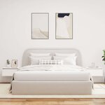 vidaXL Tables de chevet murales avec lumières LED 2 Pièces blanc